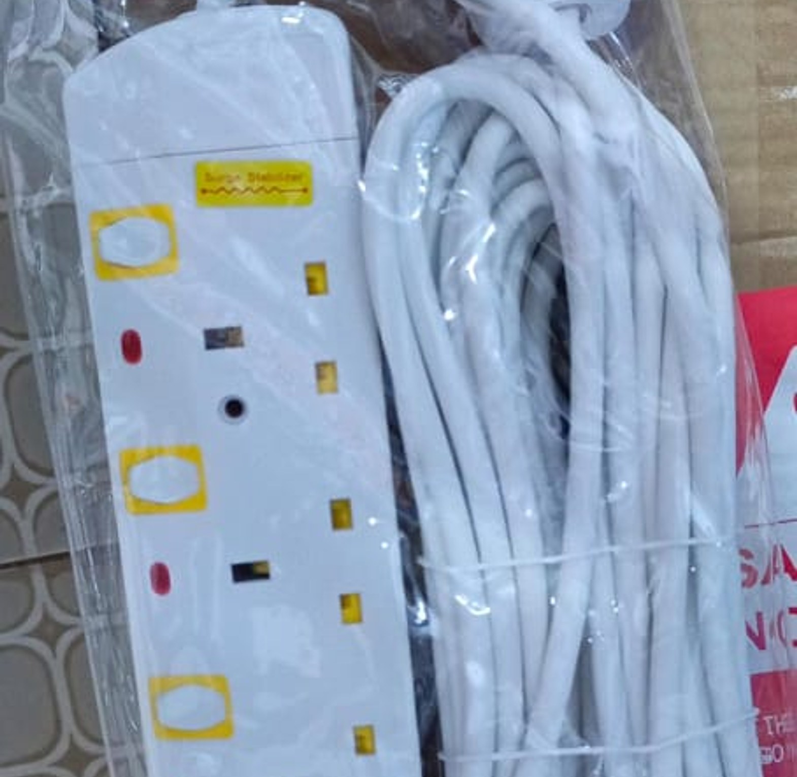 5Way Socket Power Extension Cable 10m Long image