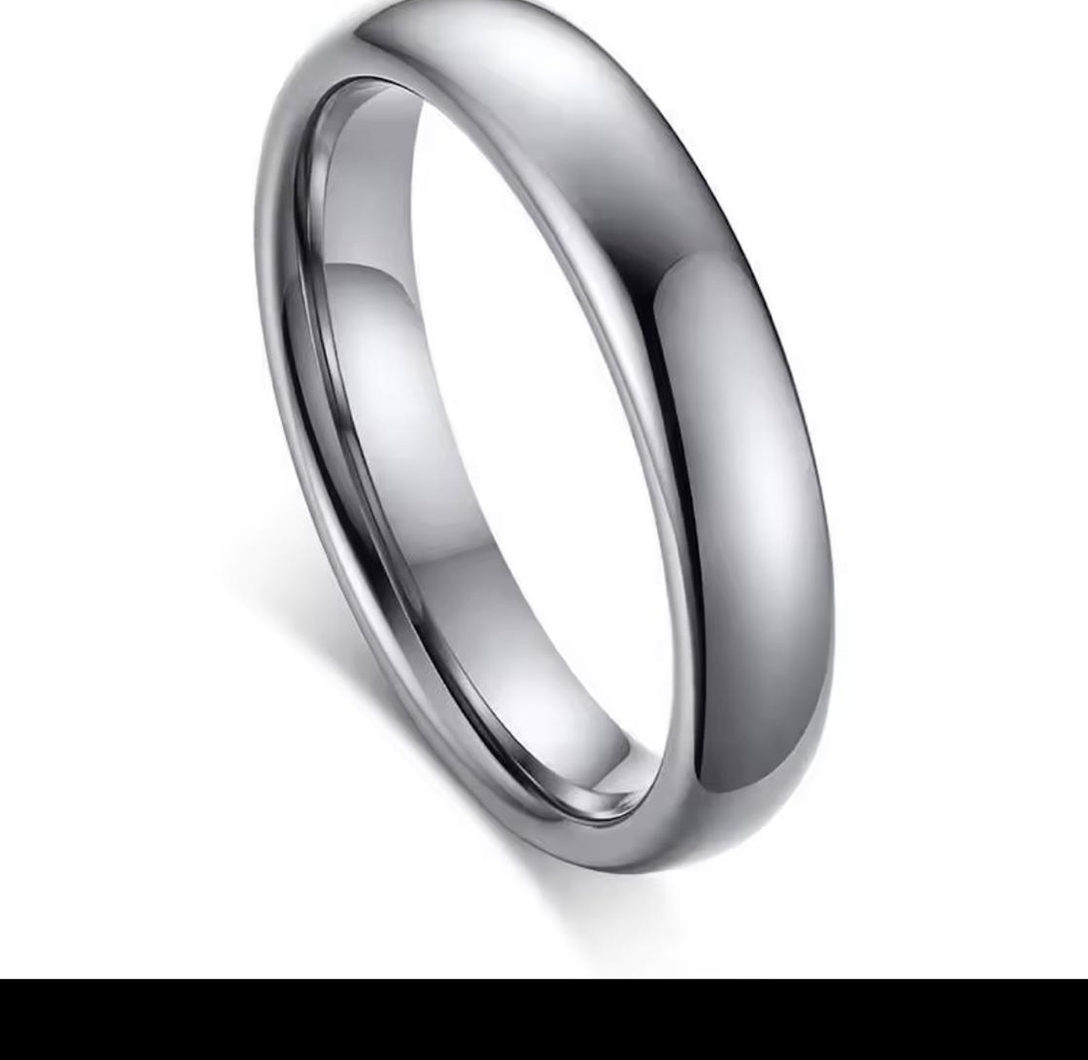 Sleek Silver Tungsten Carbide Comfort-Fit Bands image