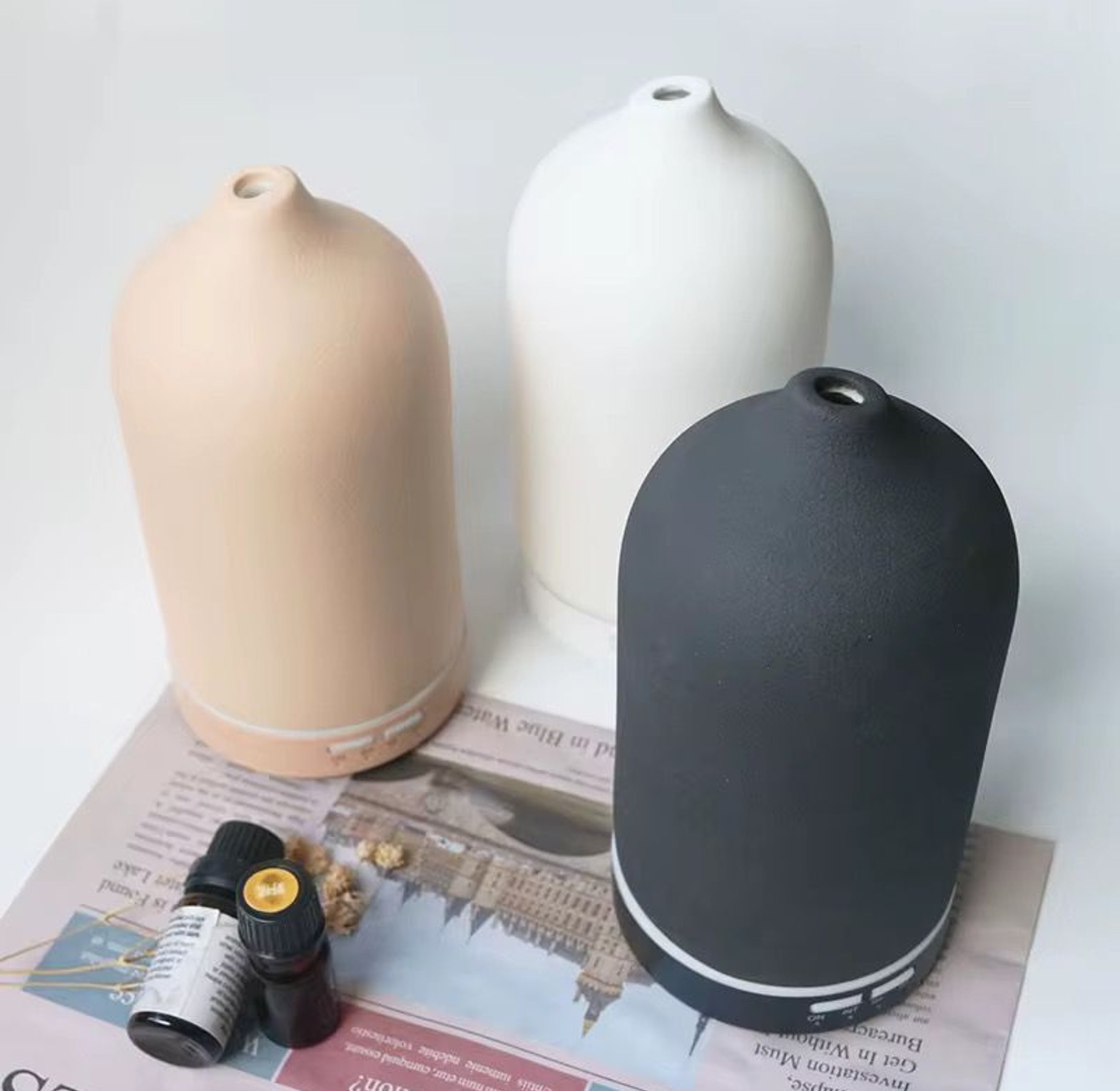 160ml Ceramic Aroma Diffuser – Aromatherapy Home Air Humidifier with Power Cable image