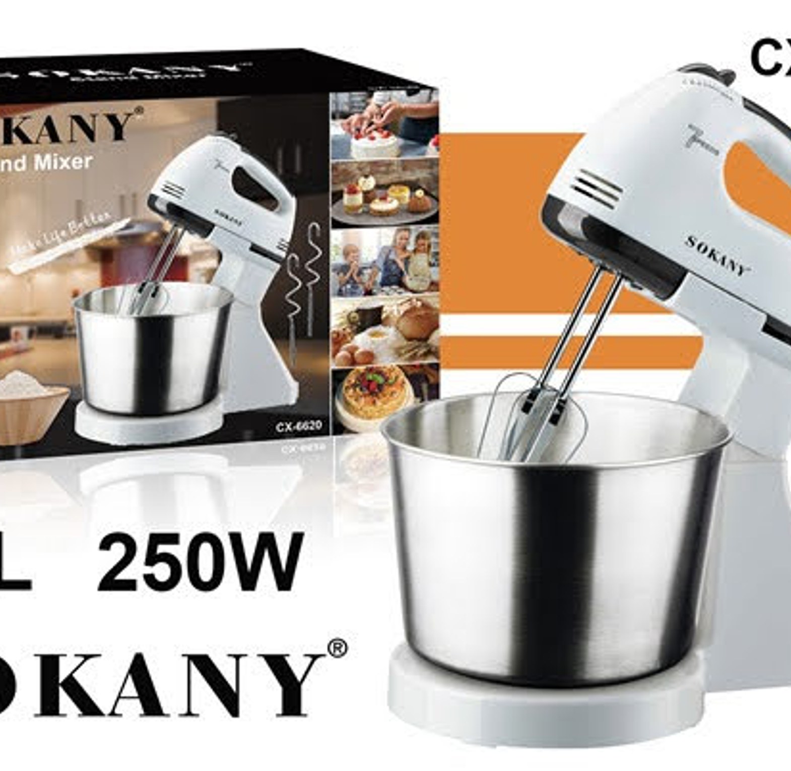 MIXER. Sokany Kitchen Electric Hand Mixer With A 2 Litres Bowl image