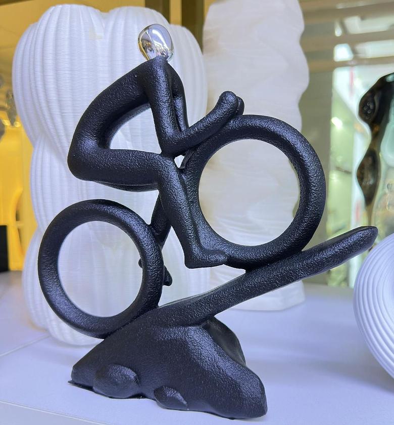 Uphill Bicycle Ceramic Sculpture Décor Piece image