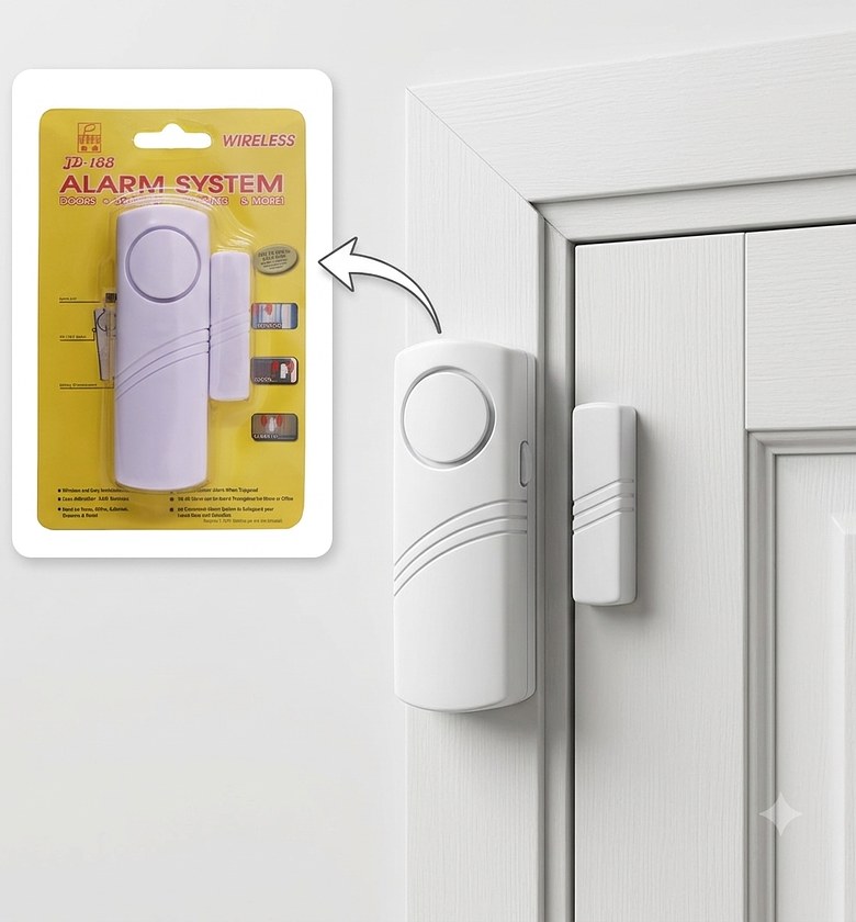 Wireless Door and Window Security Alarm System JD-188 - Loud 90dB Magnetic Anti-Theft Sensor for Home, Office & Shops image