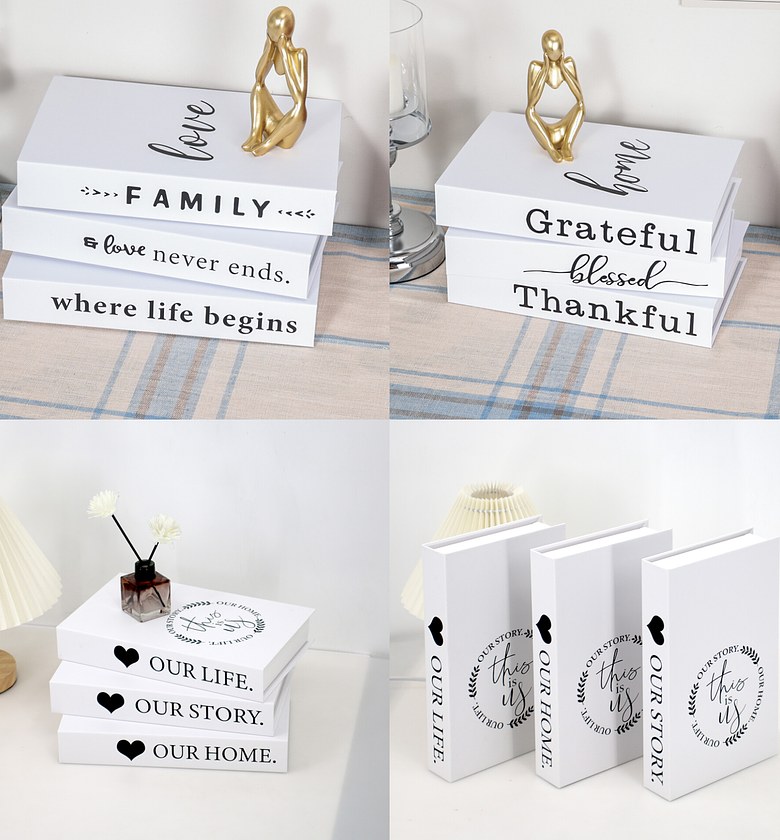 Minimalist Decorative Book Box for Coffee Table Styling, Faux Aesthetic Book Ornament, Modern Home & Office Decor Piece image