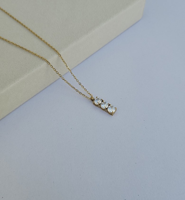 Triple stone necklace image