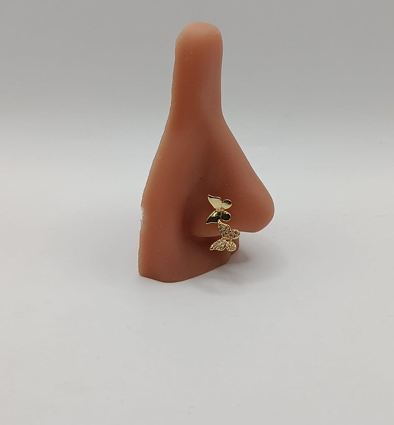 Double bold butterfly Nose Ring  image