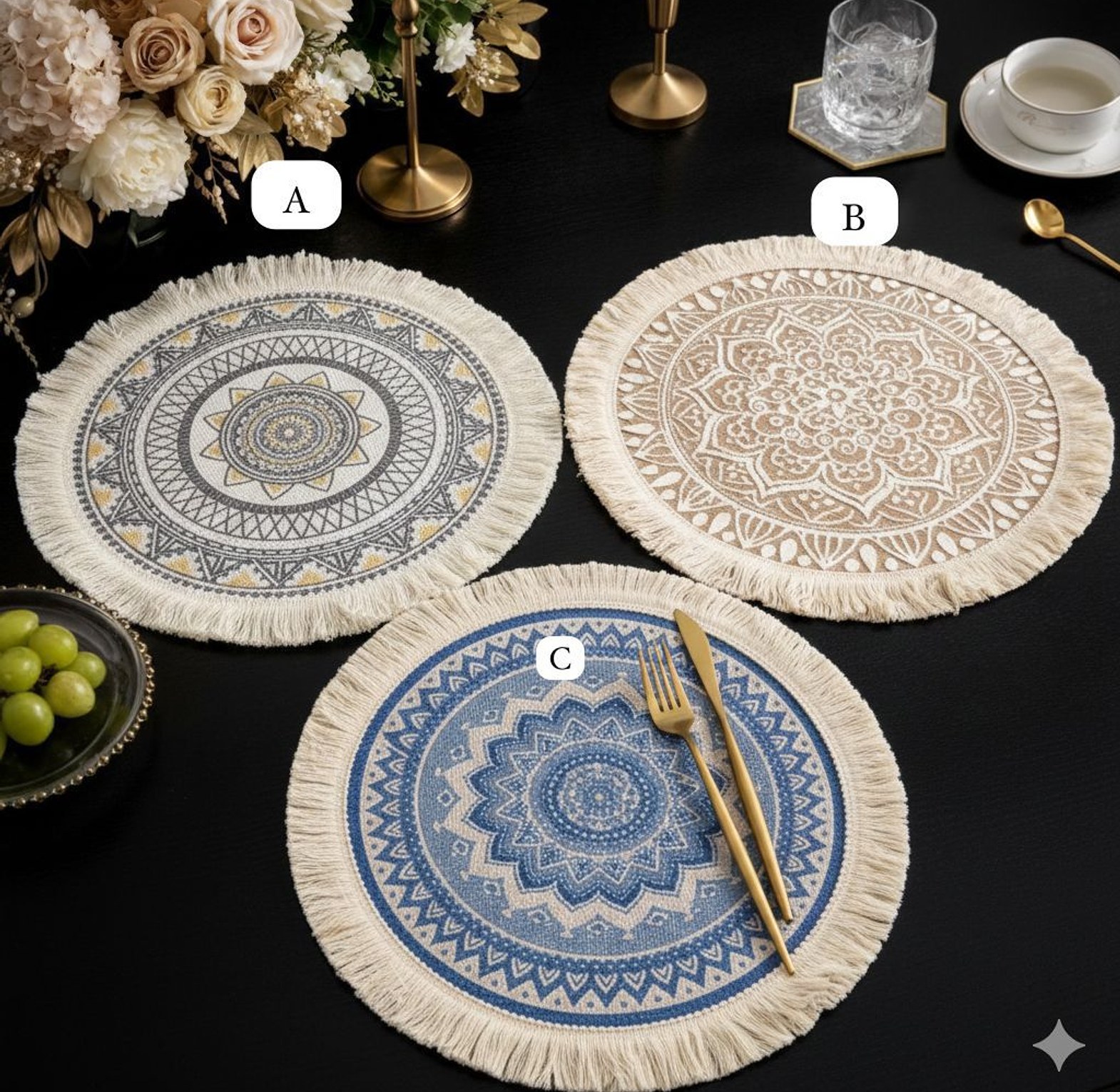 Boho Style Jute Table Place Mats   image