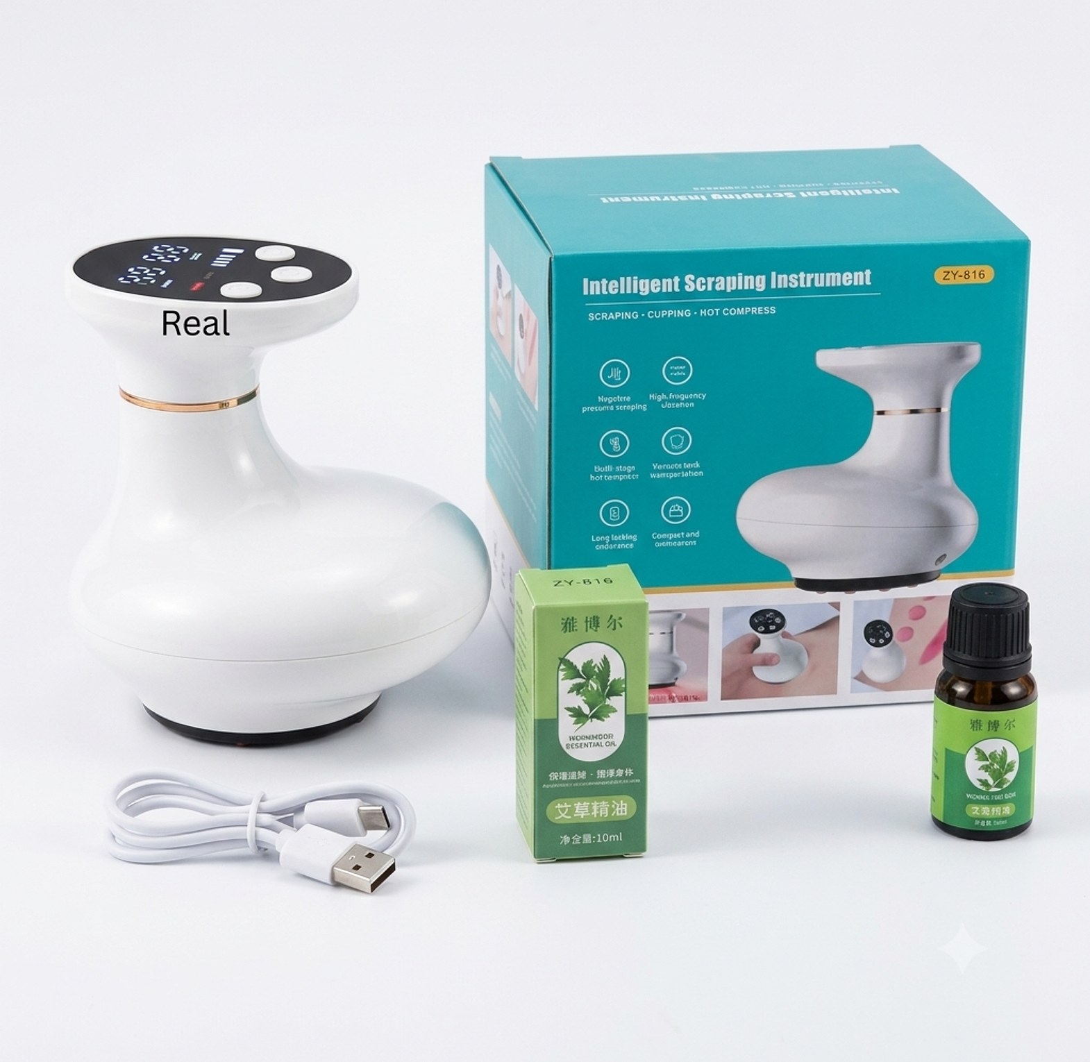 3-in-1 Electric Cupping Machine & Intelligent Scraping Massager with Heat Therapy – Portable Body Relaxation Device image