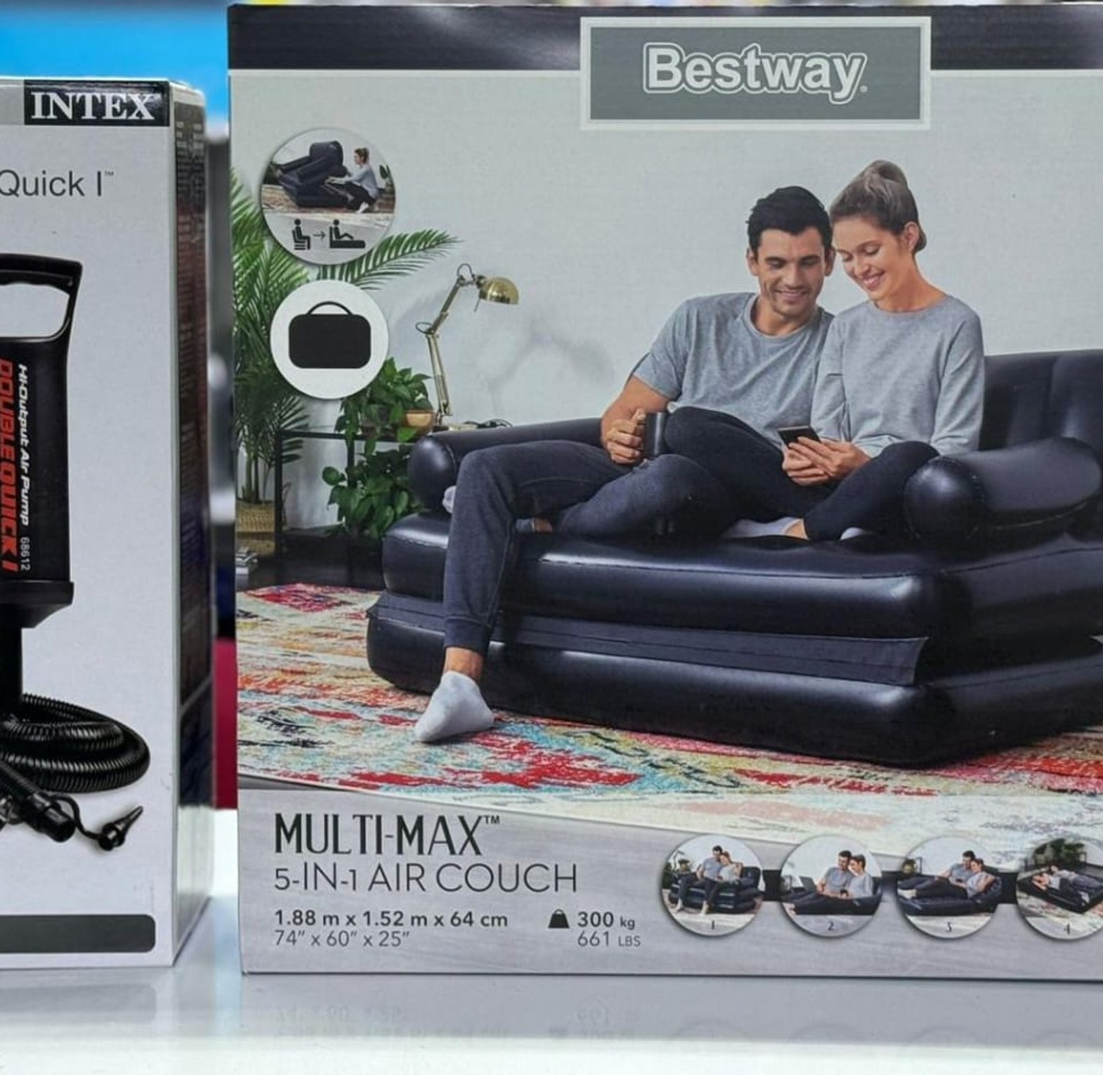 Best Ways 5in1 Inflatable Multifunction sofa-bed with manual pump image