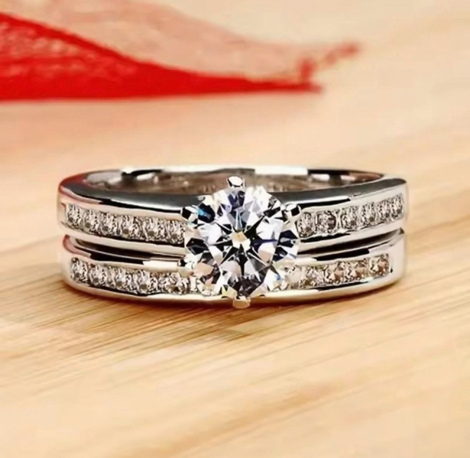 The Timeless Pave Solitaire Set image