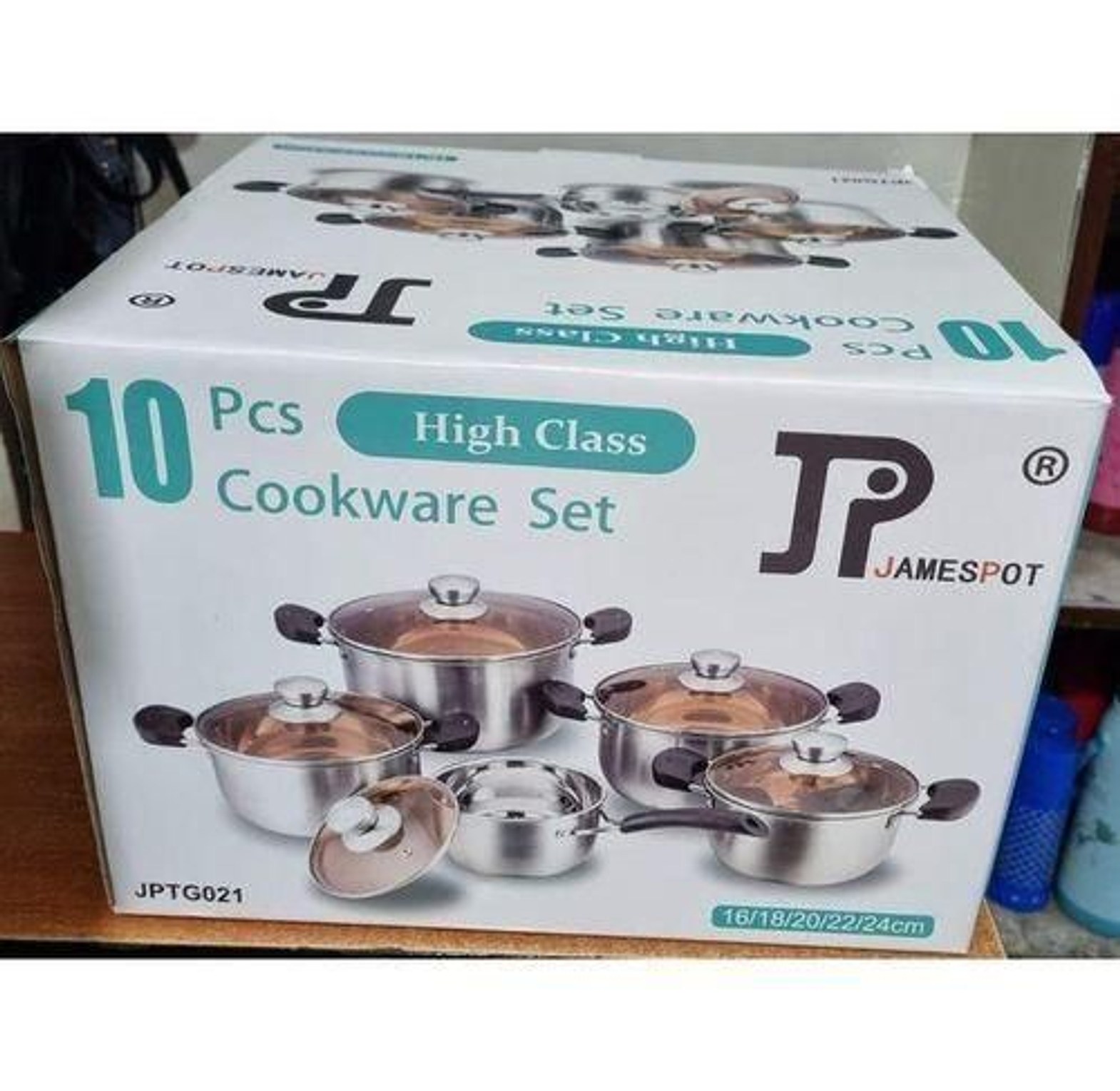 JP Jamesport Heavy duty induction base 10 PCS Stainless Steel Cookware Set Cooking Pots/sufuria image