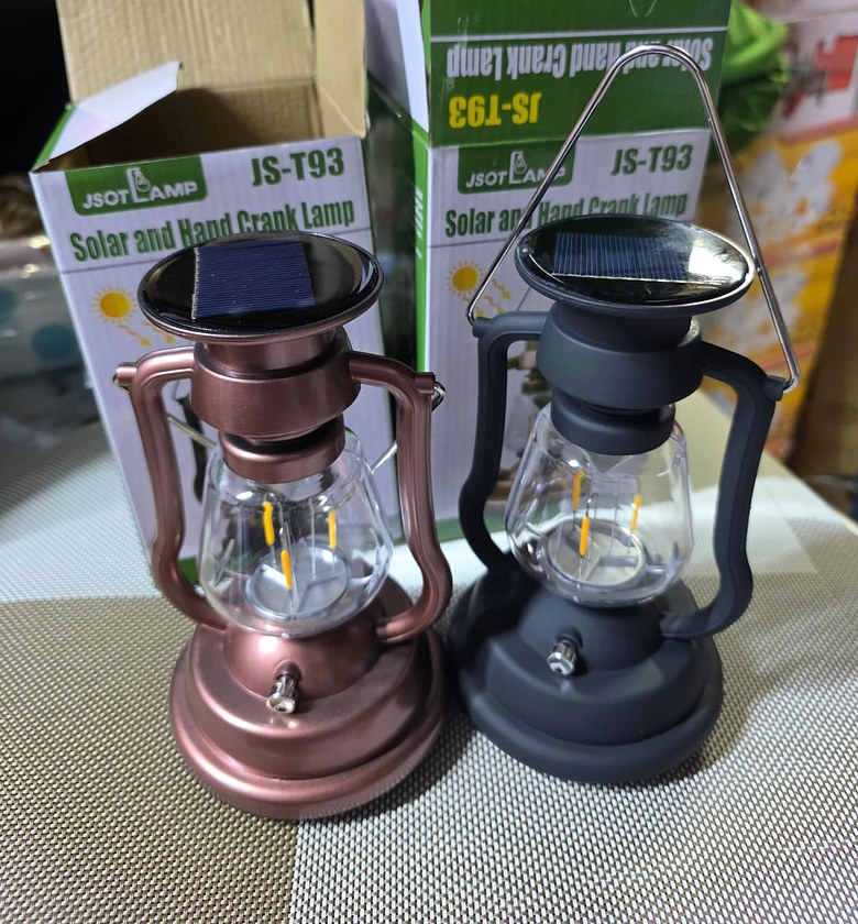 Vintage Rechargeable emergency lanterns, Rechargeable by Solar or Electricity or Manually image