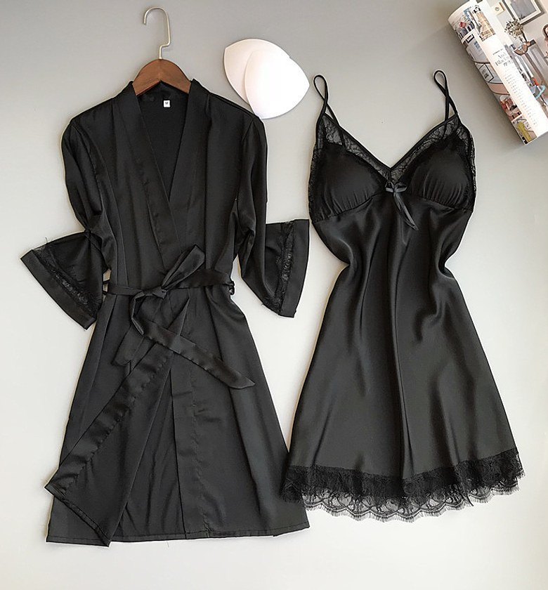 Ladies dress with Robe pajamas image