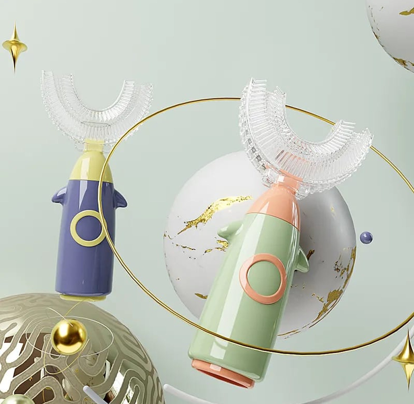 Children U-Shaped Silicone Toothbrush image