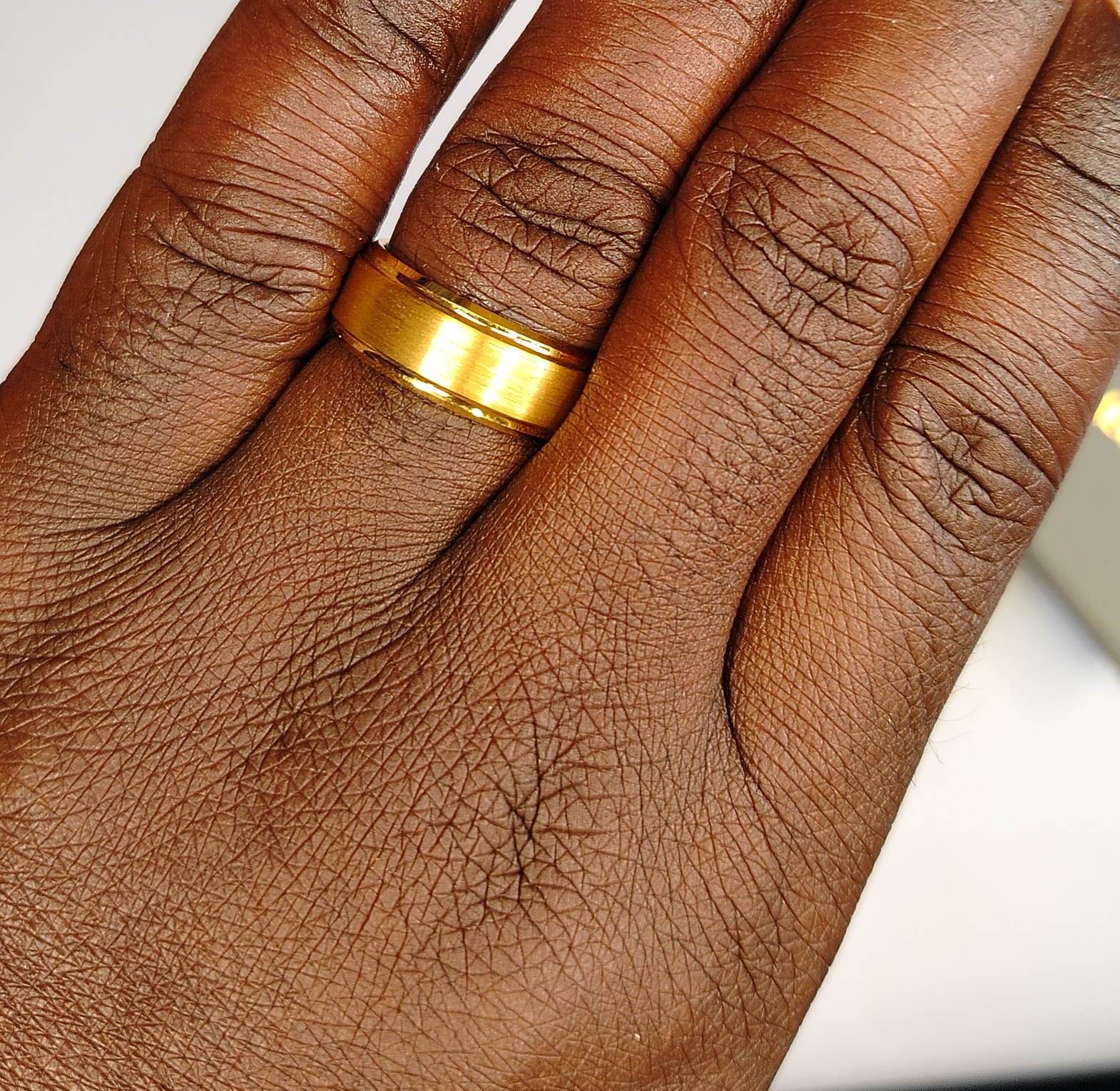 Brushed Gold Plated Tungsten Carbide Men's Wedding Ring/Band  image
