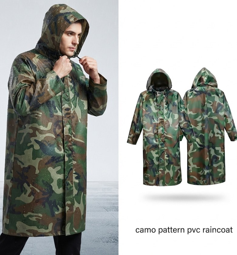Heavy Duty Camouflage Raincoat for Boda Boda and Outdoor Use image