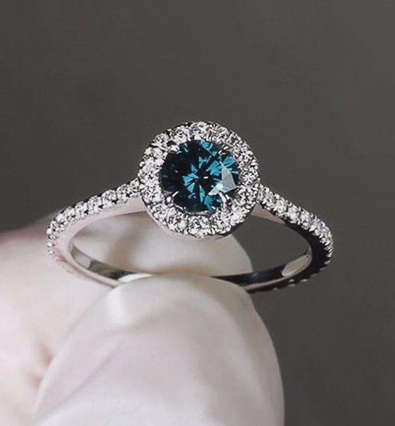 Cubic Zirconia hypoallergenic blue ring image