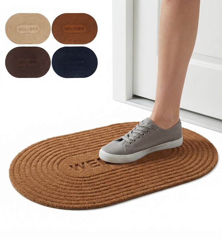 Oval Welcome Doormat Non-Slip Dirt Trapping Floor Mat  image