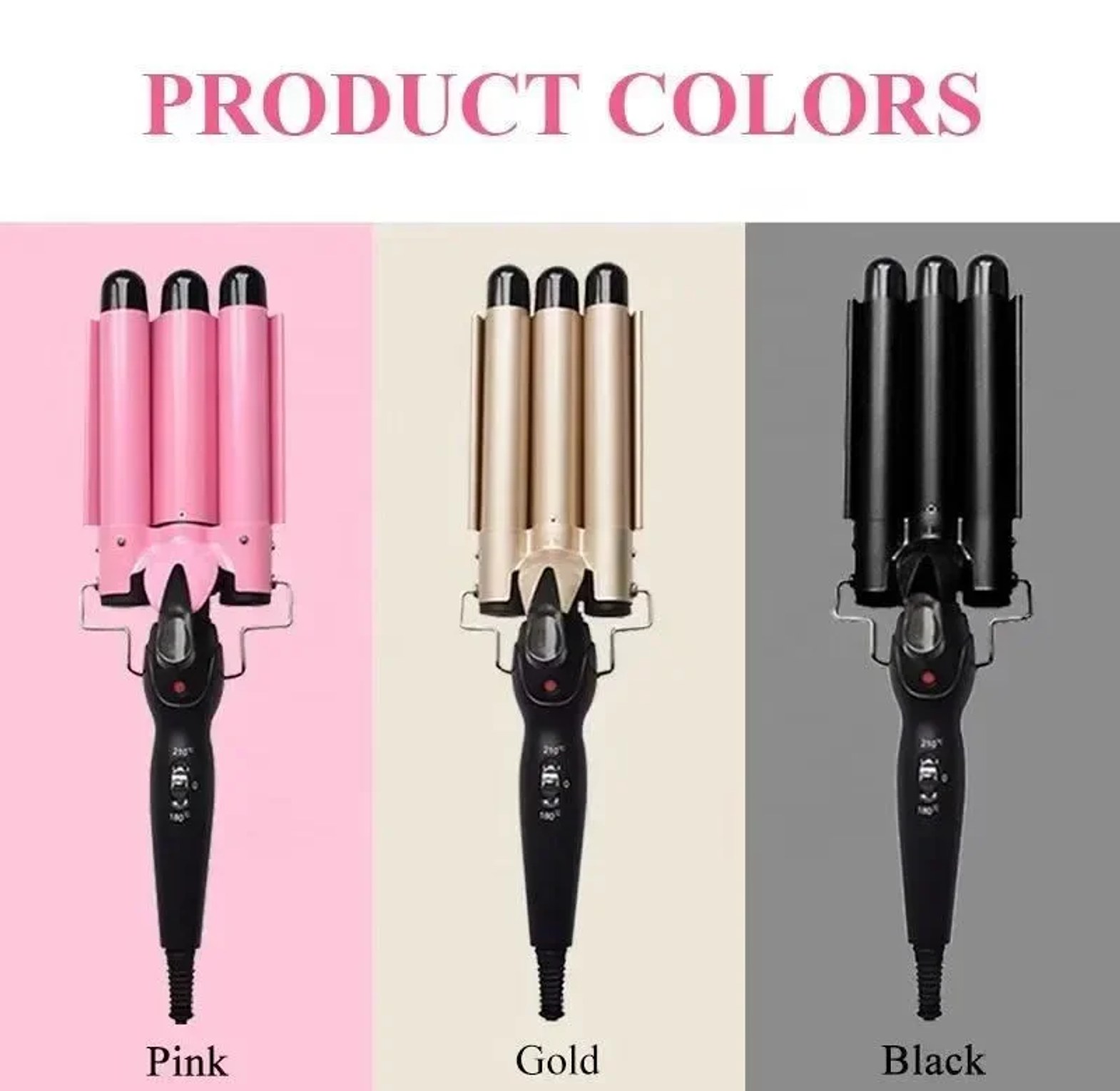 3 Barrel Professional Hair Waver Ceramic Curler for Beach Waves Salon Quality Styling Tool image