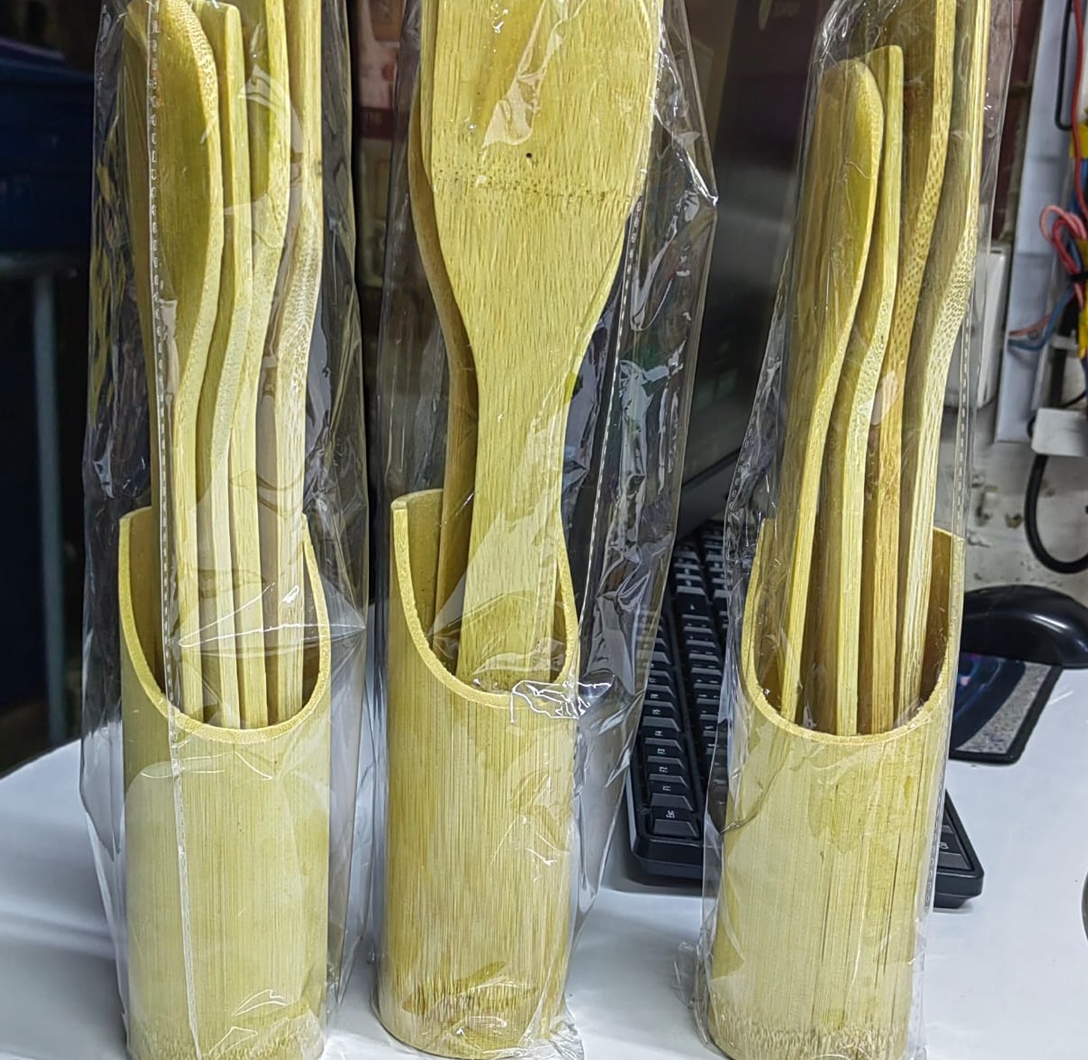 4 Pc Mwiko Set, Wooden Cooking Spoons Set image