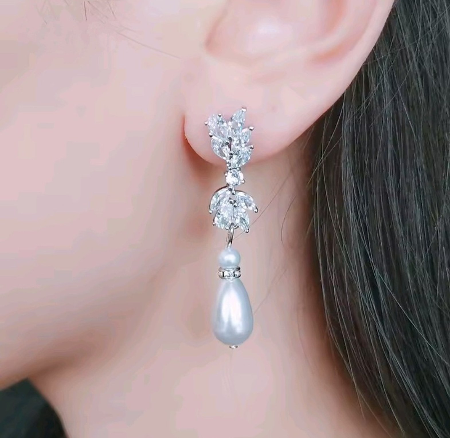 Bridal Jewelry Set - Cubic Zirconia & Imitation Pearl image