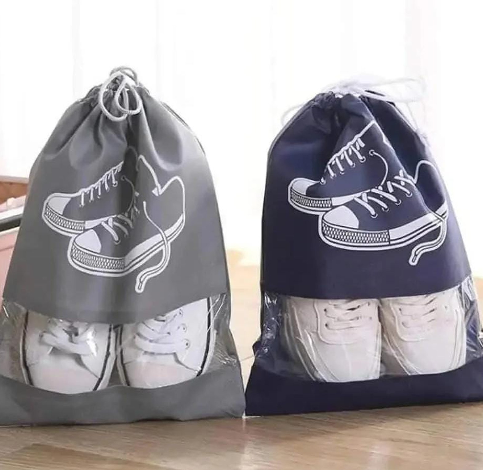 3pcs Non woven portable shoe storage bag image