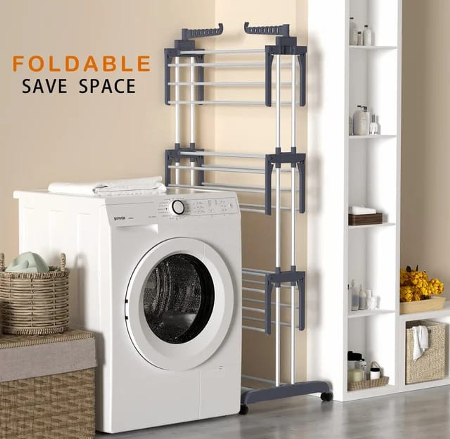4-Tier Foldable Clothes Drying Rack Stand image