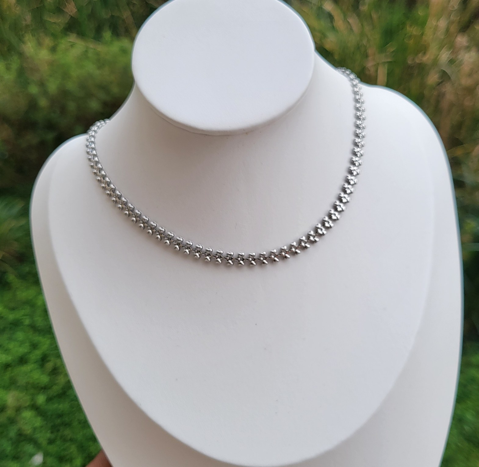 Silver leaf necklace  image