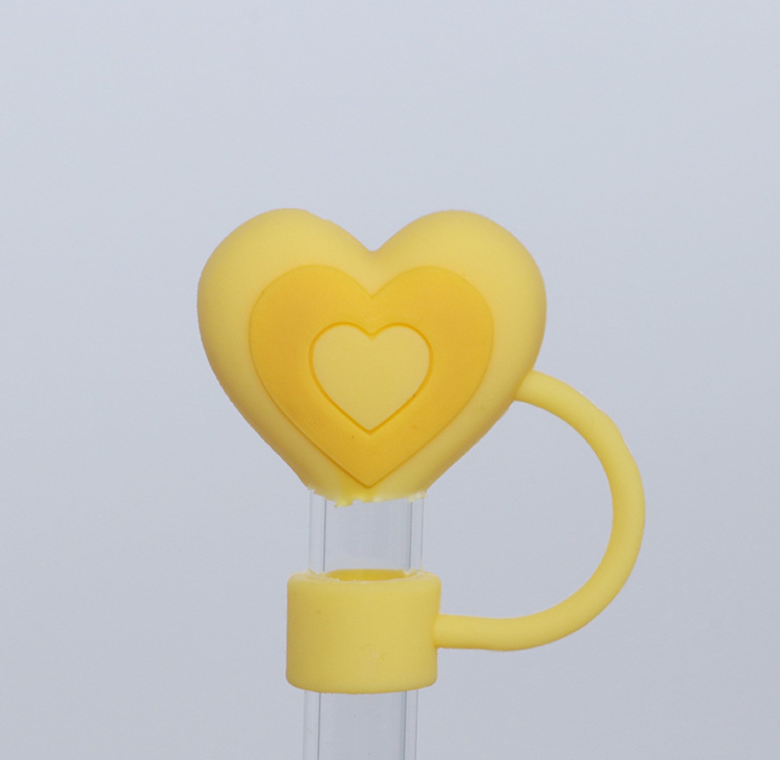 Cute 3D Heart Silicone Straw Plug image