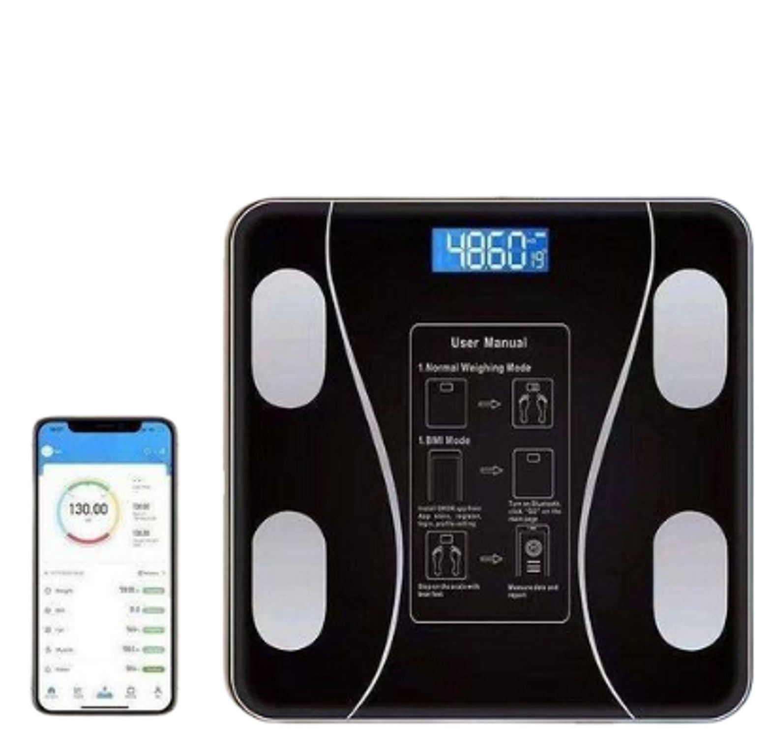Personal Scale Rechargeable Intelligent Digital Bathroom Weigh Scale Body Fat Scale image