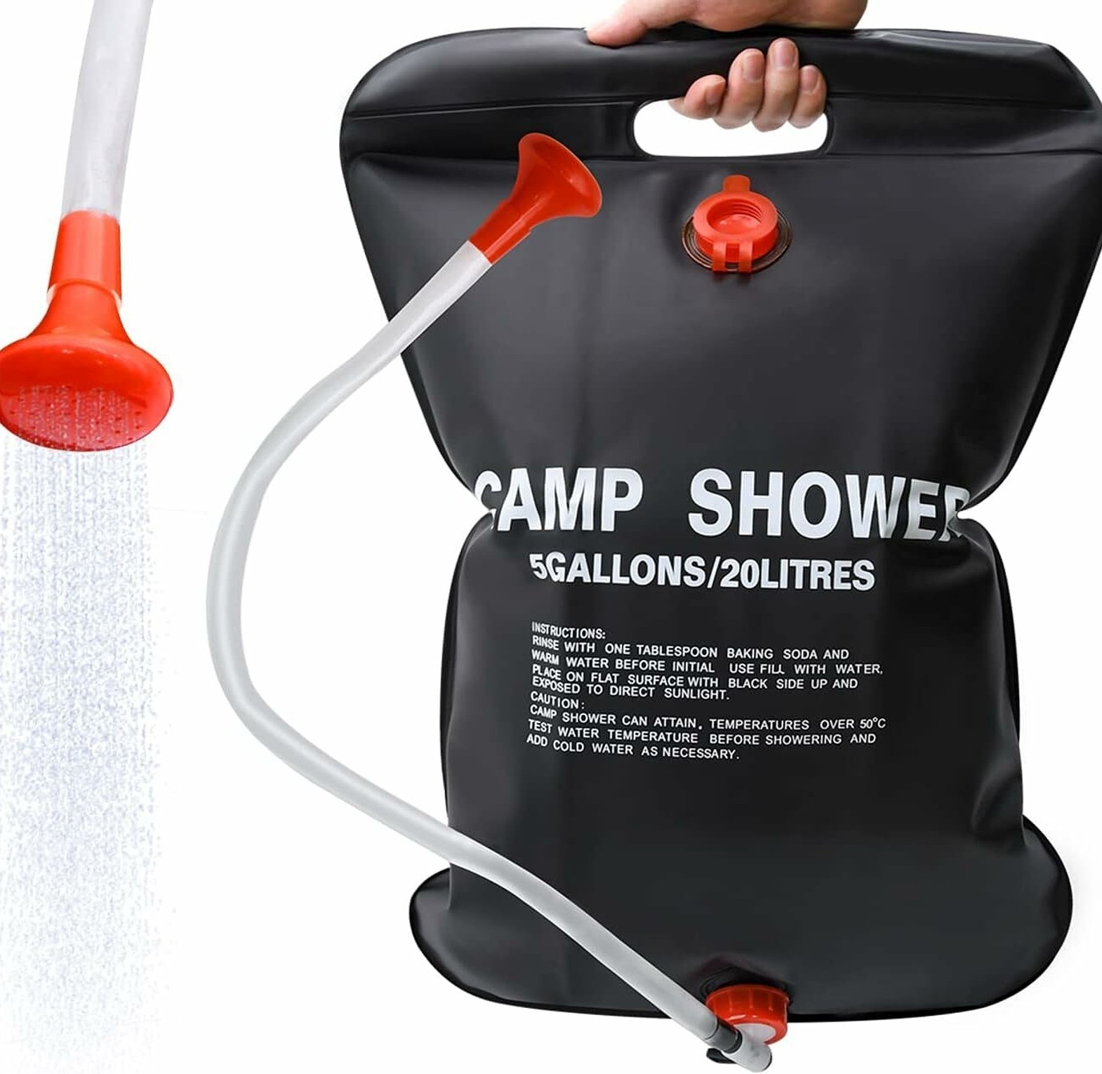 Hot Selling 20LTR PVC Solar Hot Water Shower Bag 20ltrs Portable Thickened Foldable Bath Bag Large Capacity Water Storage Shower Tool Outdoor Sport Travel Picnic Camping image