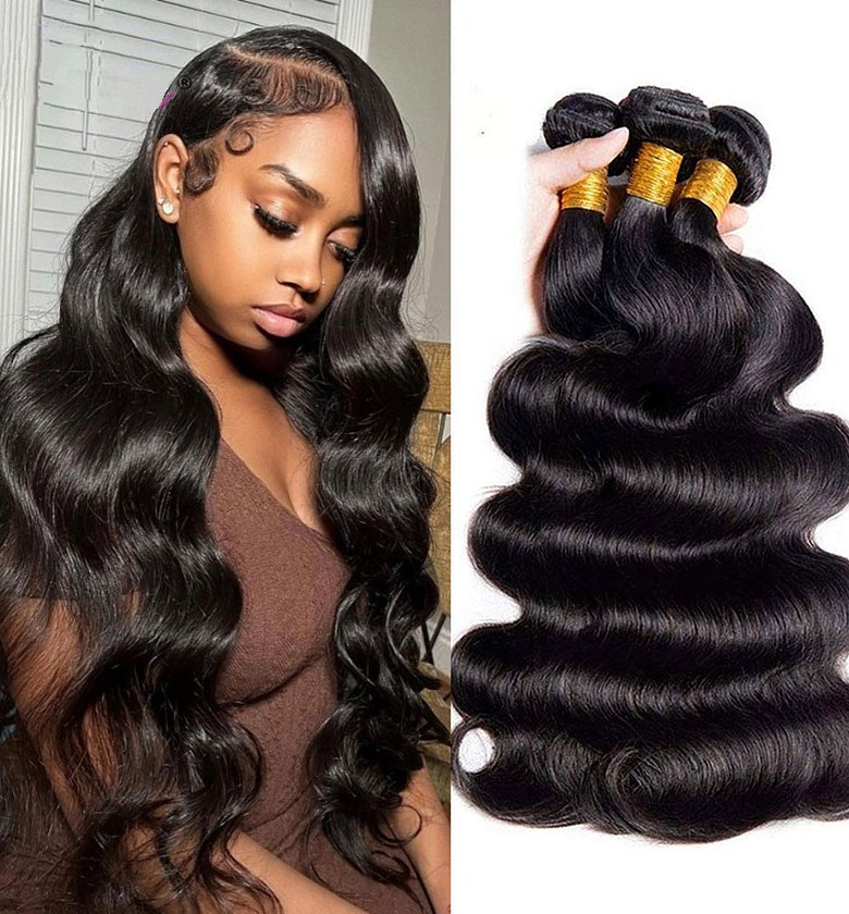 Body Wave human hair weave bundles 18 inches.  image