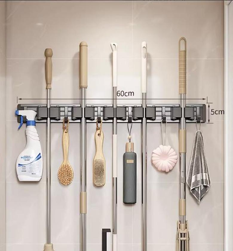 Wall-Mounted Mop & Broom Holder image