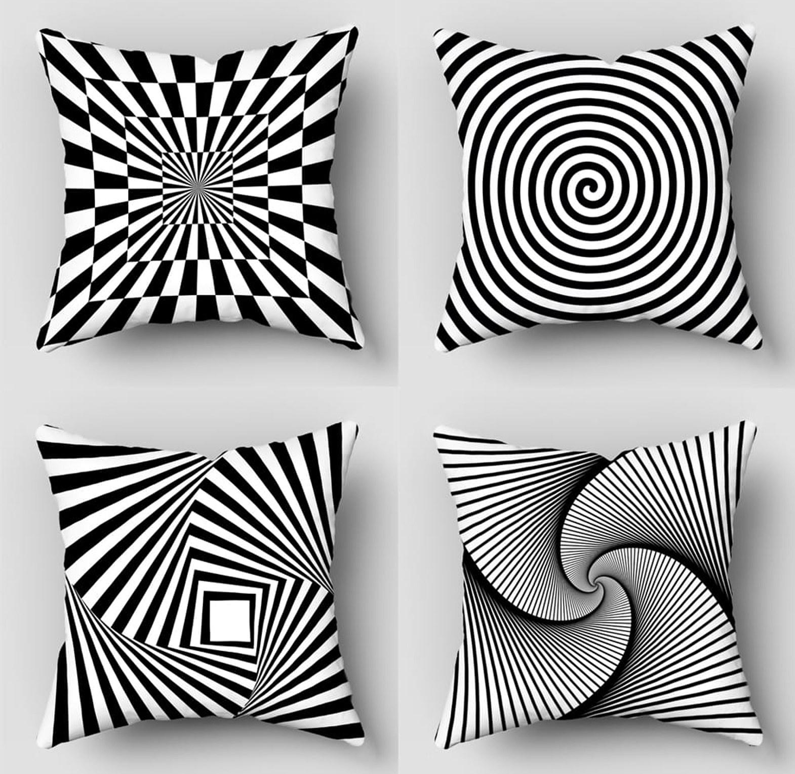 2 Pcs 45X45CM Geometric Contrast Color Print Pillowcase image