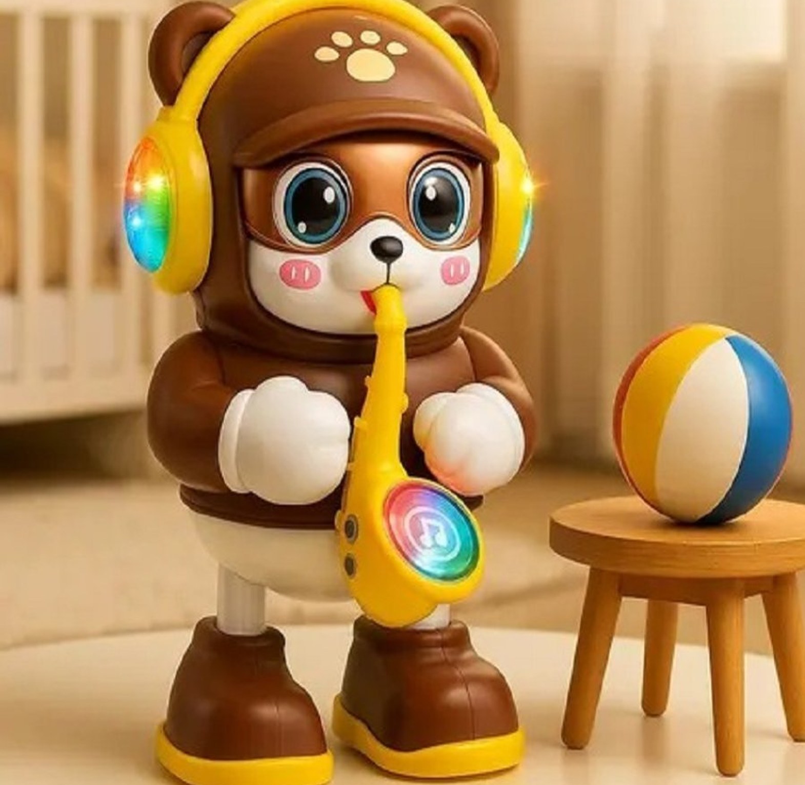  Dancing Saxophone Bear Toy or a Musical Bear Toy with Lights and Sound.  image