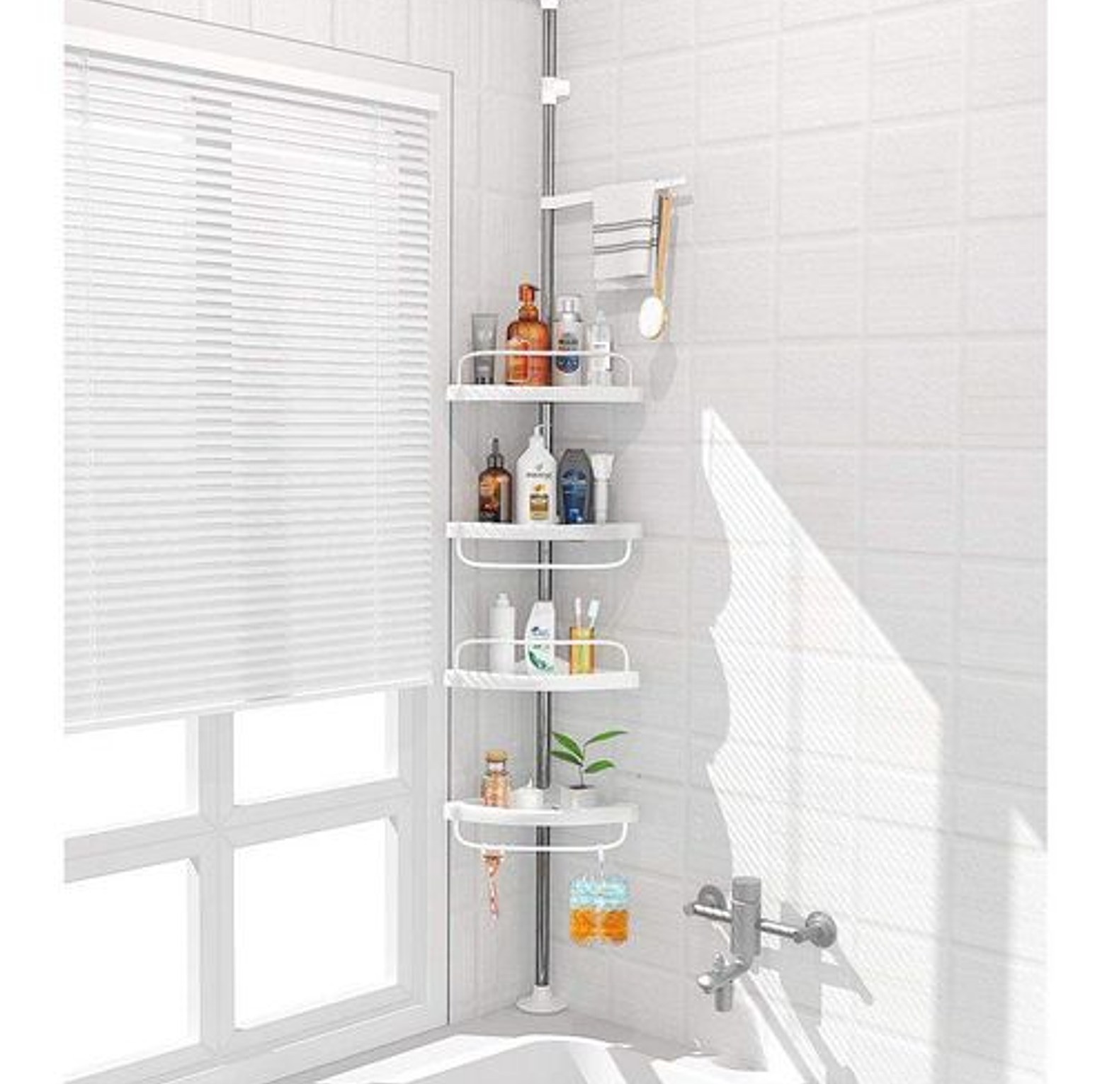 Telescopic Bathroom Corner Shelf Shower Caddy image