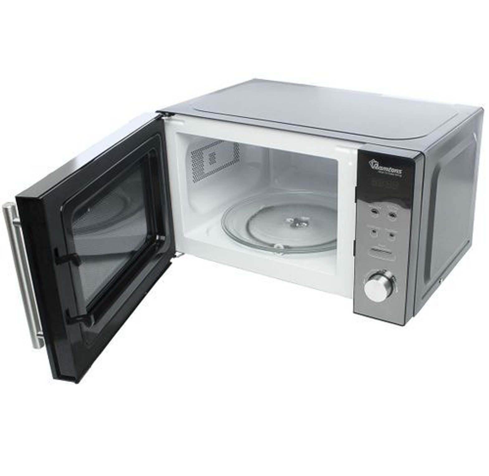 MICROWAVE OVEN. Ramtons RM/458 - Digital Glass Microwave, 700W - 20L -Black & Silver image