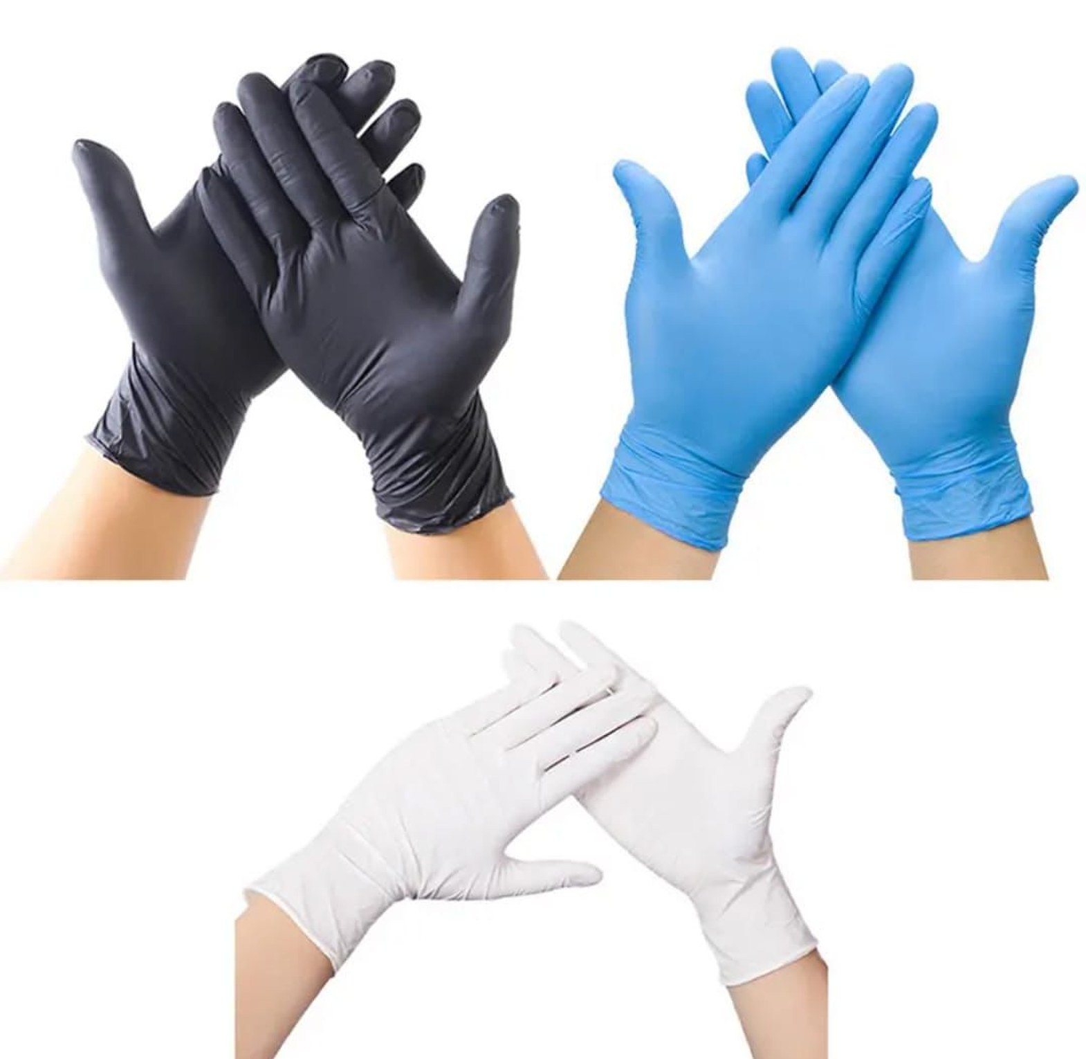 100pcs Disposable Synthetic Gloves black image