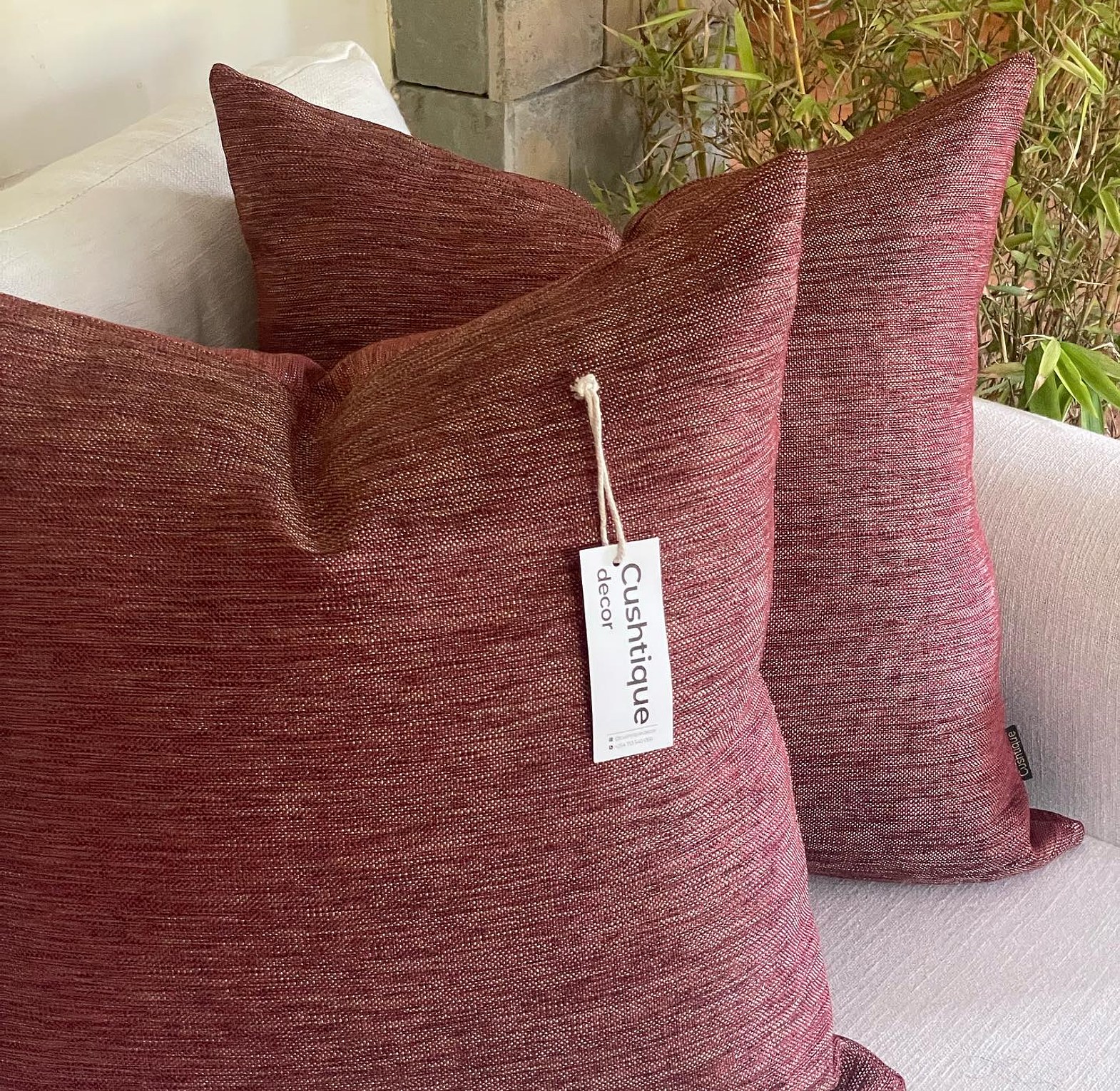 Metallic Burgundy Cushion image