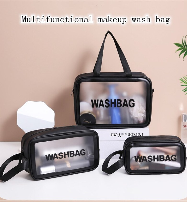 Multifunctional Transparent Toiletry and Makeup Bag Set - 3 Piece Travel Organizer for Nairobi Home and Travel image