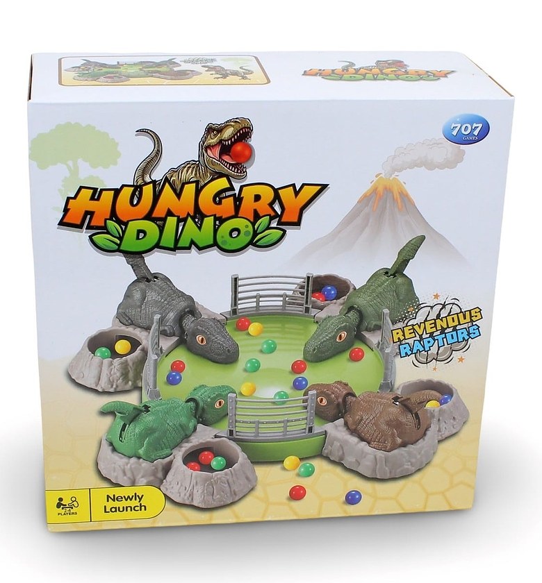 Hungry Dino Board Game – Interactive Dinosaur Feeding Game with Colorful Balls for Kids, Family & Party Fun (2–4 Players) image