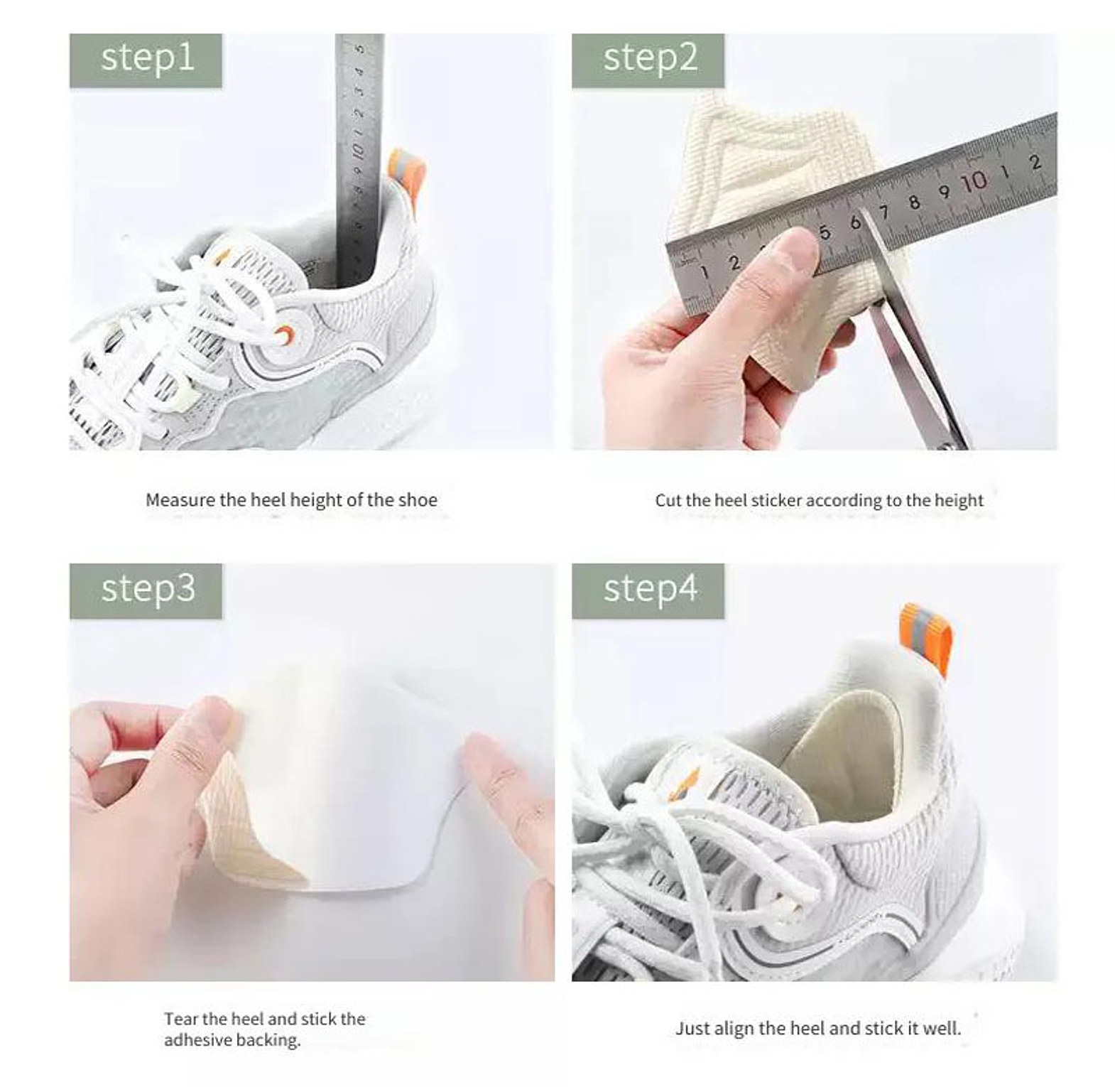 Adjustable Heel Grips Shoe Size Reducer and Anti Blister Cushion Pads for Loose Footwear image