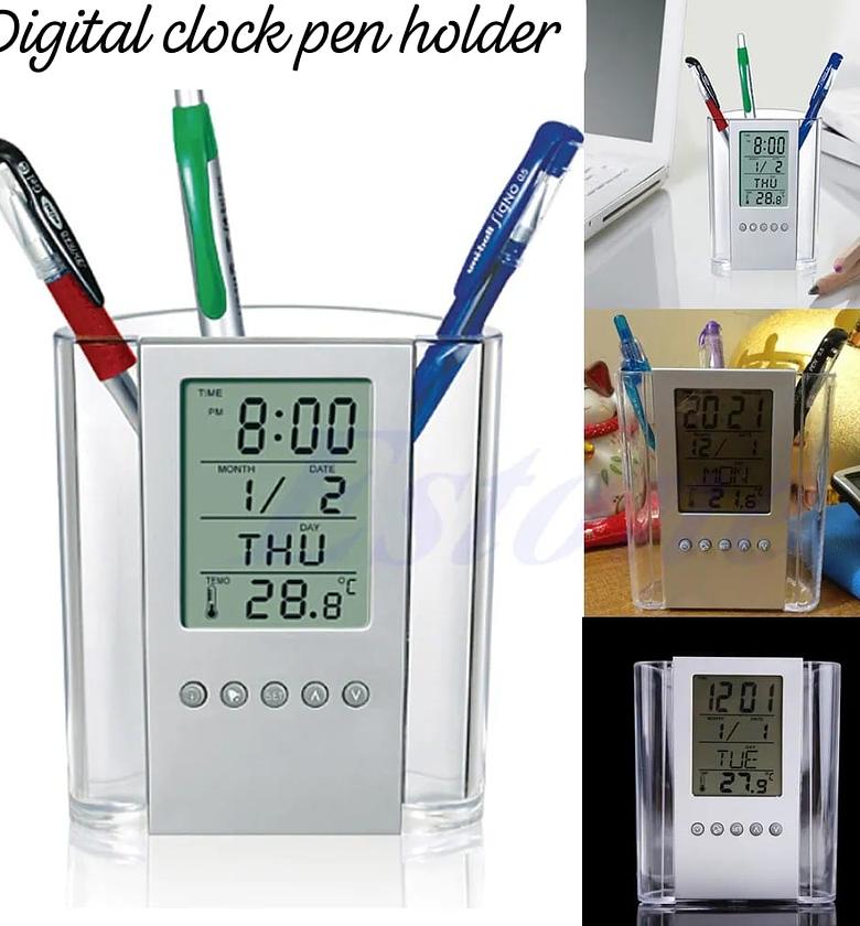 Digital Clock Pen Holder image