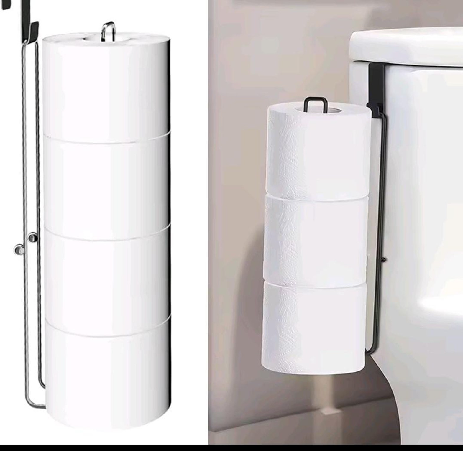 Black Iron Self-Adhesive Toilet Paper Holder image