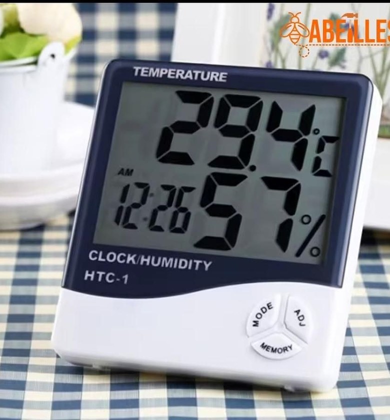 Digital Temperature and Humidity Clock Monitor for Home and Office Use image