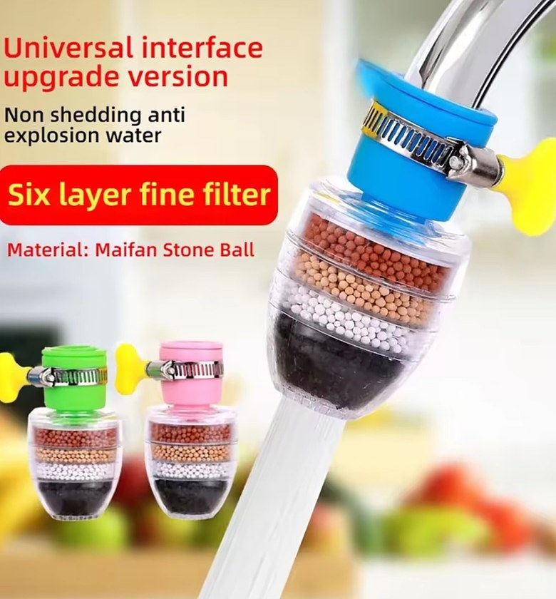 Universal 6-Layer Kitchen Tap Water Filter Purifier – Active Carbon Faucet Cleaners for Odor, Chlorine & Rust Removal  image