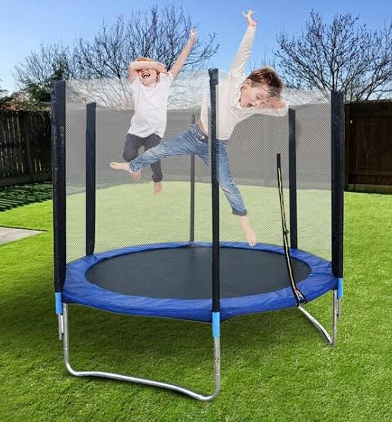 6ft Trampoline. 6FT Kids Children S Trampoline With Safety Enclosure Net Indoor image