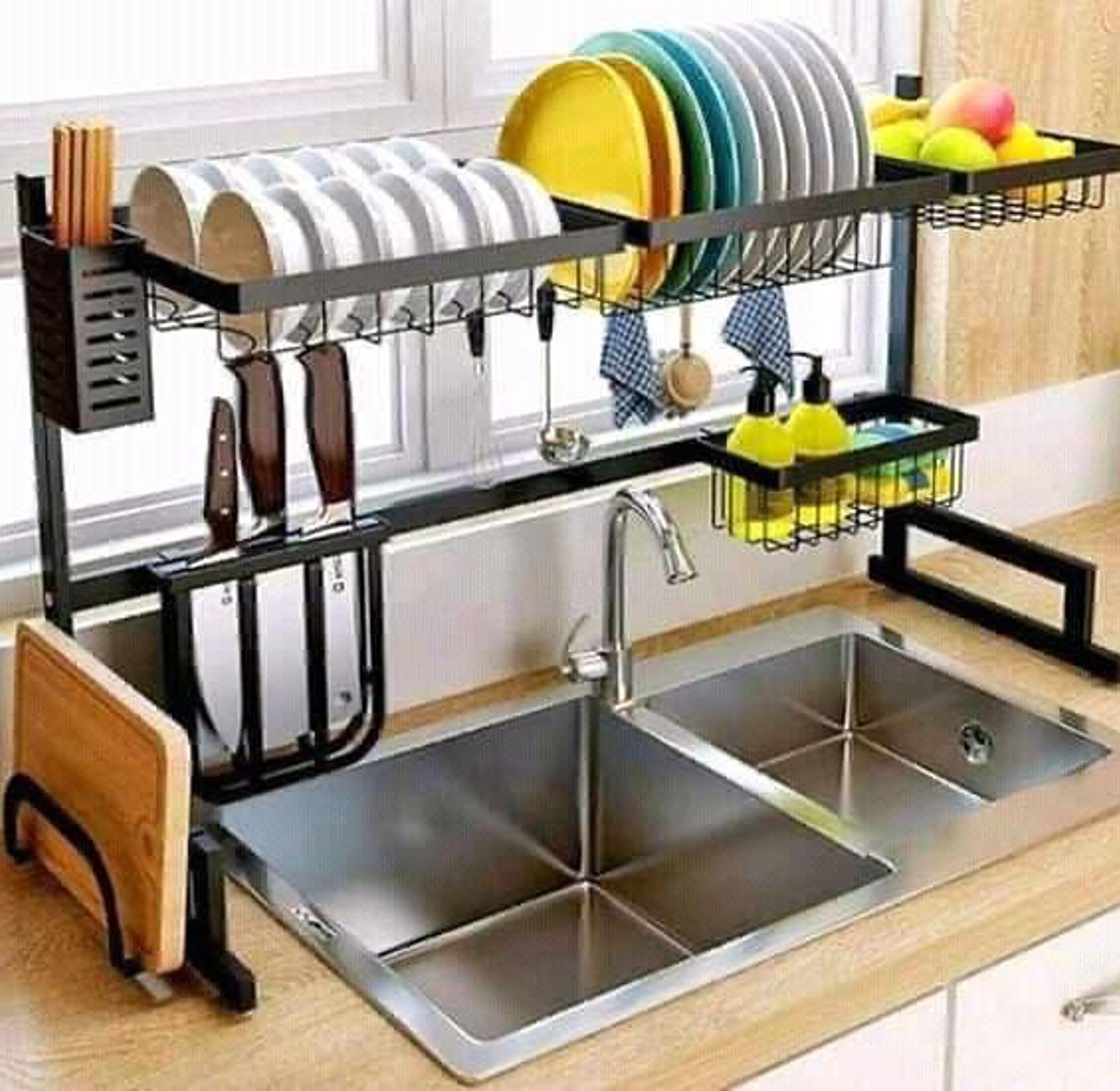 Over The Sink  Dish Drainer. Over The Sink Dish Drainer And Utensils Storage Rack. RECOMMENDED  image
