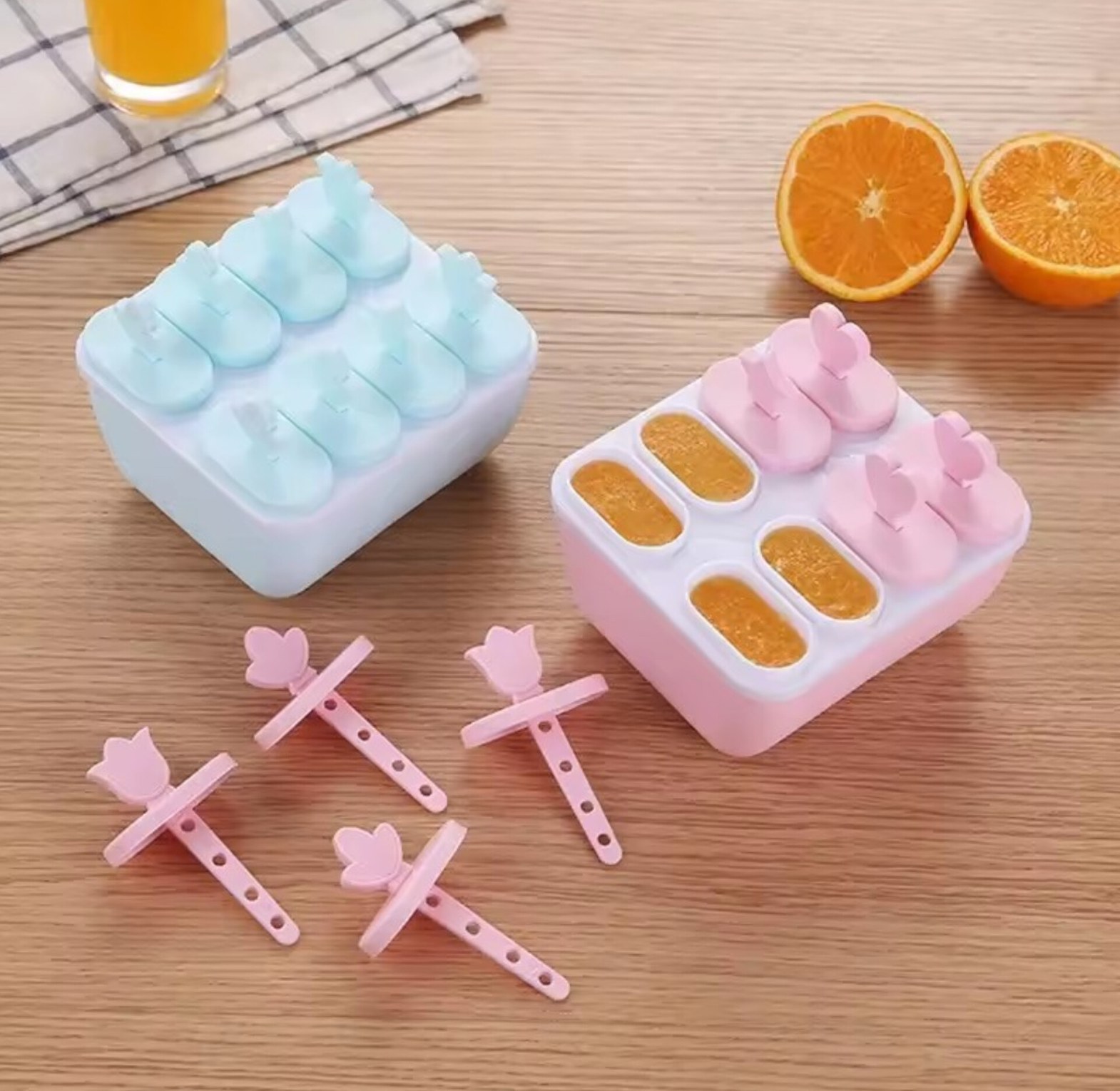 8-Cell Mini Silicone Popsicle Maker & DIY Ice Cream Mold for Kids - Healthy Homemade Snack Tray image