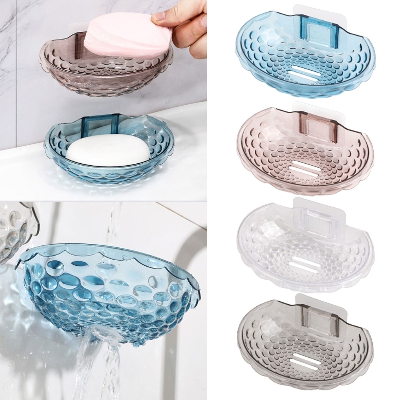 Transparent Acrylic Self-Adhesive Soap Dish image