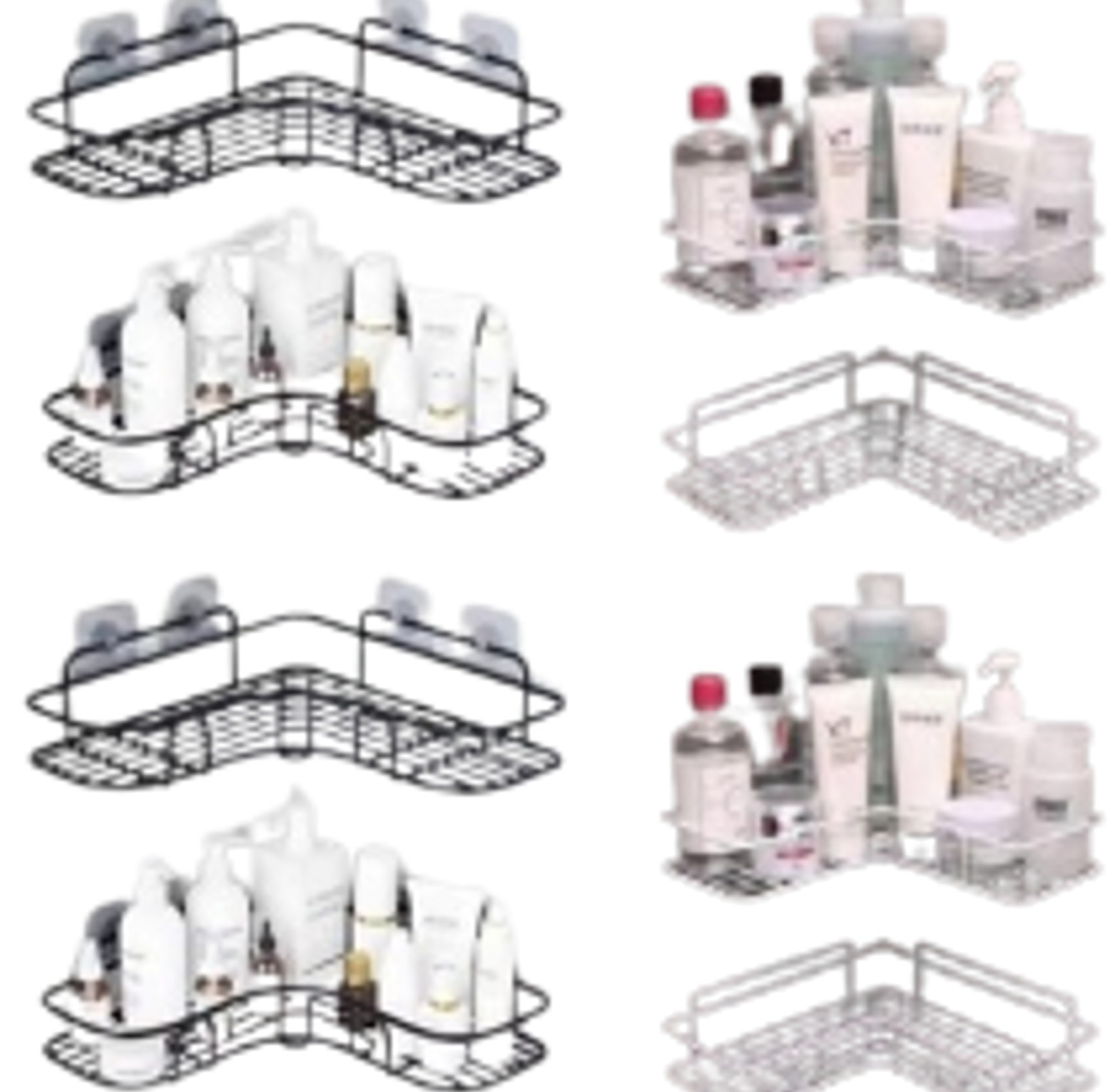 Self-Adhesive Metal Bathroom Corner Shelf Organizer.  image